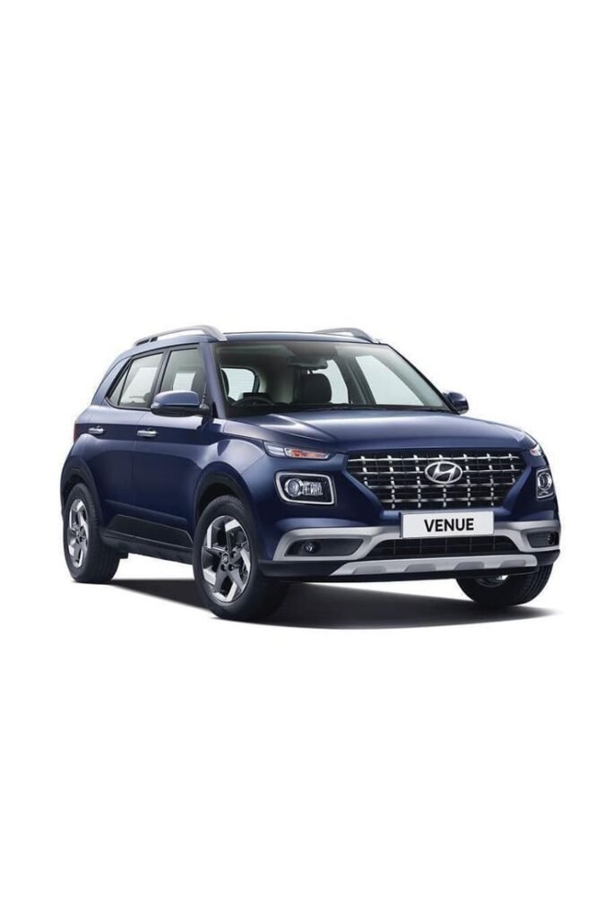 Blue Hyundai Venue is car on rent in jaipur